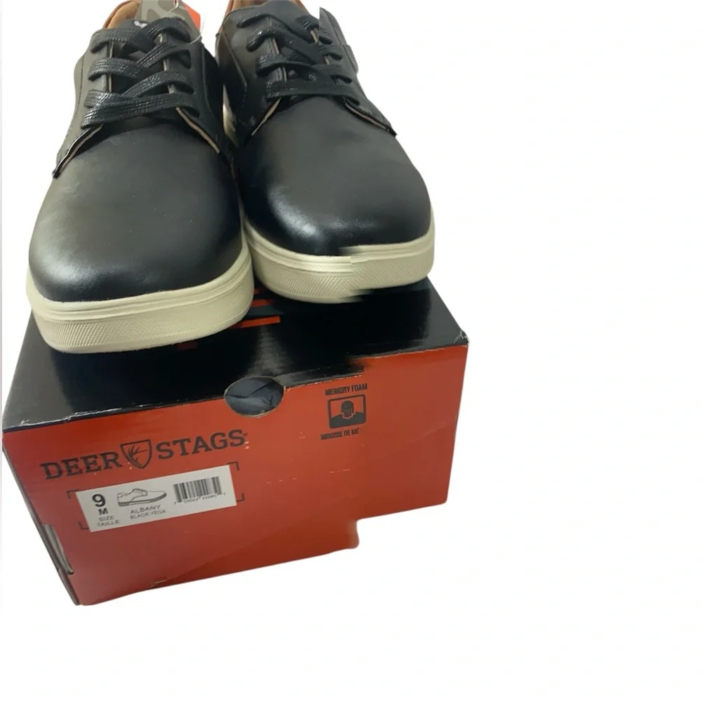 Deer Stags Albany Men’s 9M Black Oxford Sneakers Comfort Wedding Dress Shoes